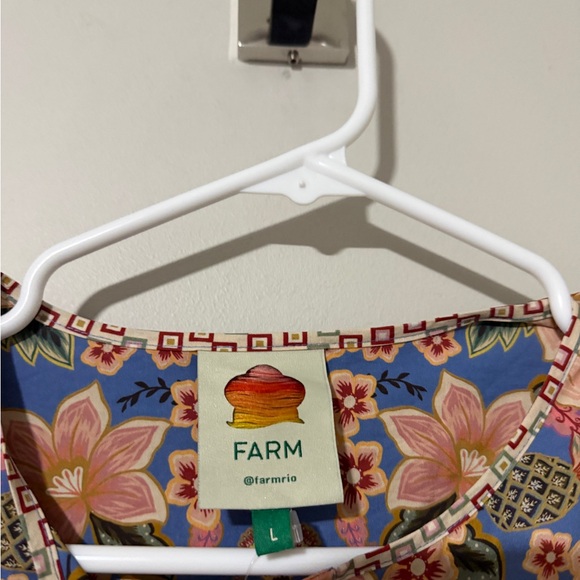 FARM Rio Blue Superbloom Tapestry Organic Cotton Mini Dress - Picture 5 of 6